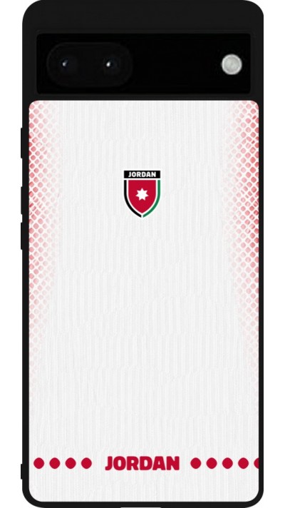 Google Pixel 6a Case Hülle - Silikon schwarz Jordanien 2026 personalisierbares Fussballtrikot