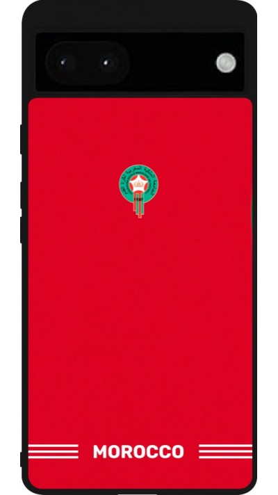 Google Pixel 6a Case Hülle - Silikon schwarz Marokko 2026 personalisierbares Fussballtrikot
