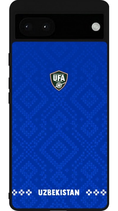 Google Pixel 6a Case Hülle - Silikon schwarz Usbekistan 2026 personalisierbares Fussballtrikot