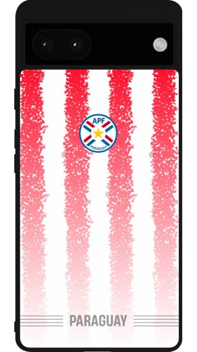 Google Pixel 6a Case Hülle - Silikon schwarz Paraguay 2026 personalisierbares Fussballtrikot