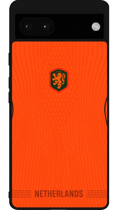 Google Pixel 6a Case Hülle - Silikon schwarz Niederlande 2026 personalisierbares Fussballtrikot