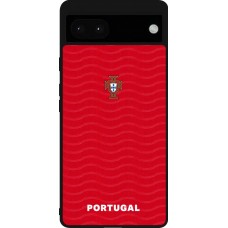 Google Pixel 6a Case Hülle - Silikon schwarz Portugal 2026 personalisierbares Fussballtrikot