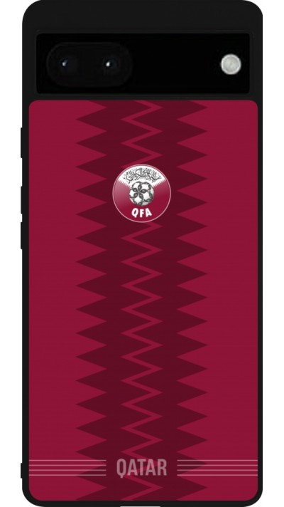 Google Pixel 6a Case Hülle - Silikon schwarz Qatar 2026 personalisierbares Fussballtrikot