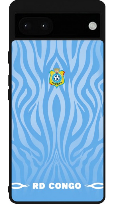 Google Pixel 6a Case Hülle - Silikon schwarz Demokratische Republik Kongo 2026 personalisierbares Fussballtrikot