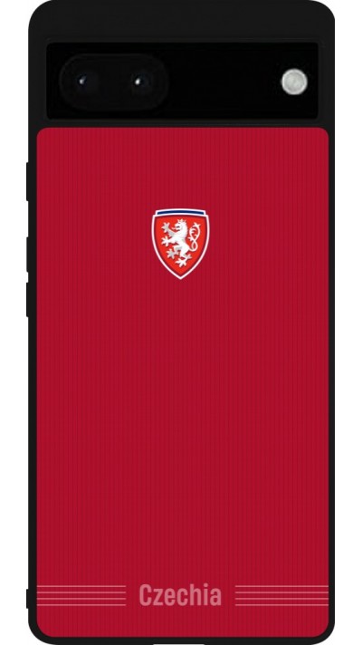 Google Pixel 6a Case Hülle - Silikon schwarz Tschechische Republik 2026 personalisierbares Fussballtrikot
