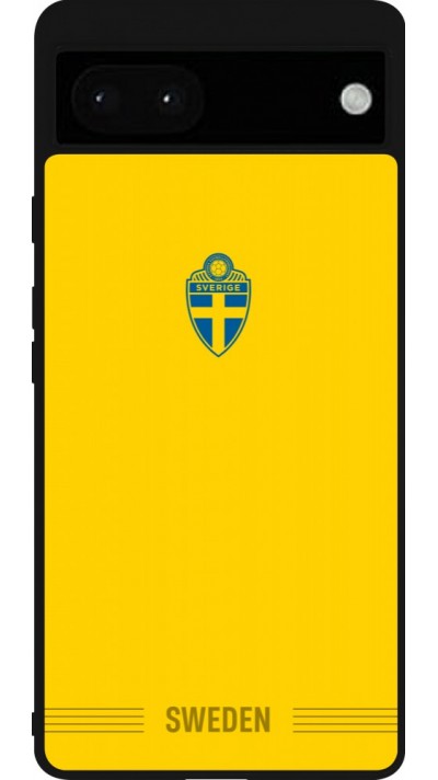 Google Pixel 6a Case Hülle - Silikon schwarz Schweden 2026 personalisierbares Fussballtrikot