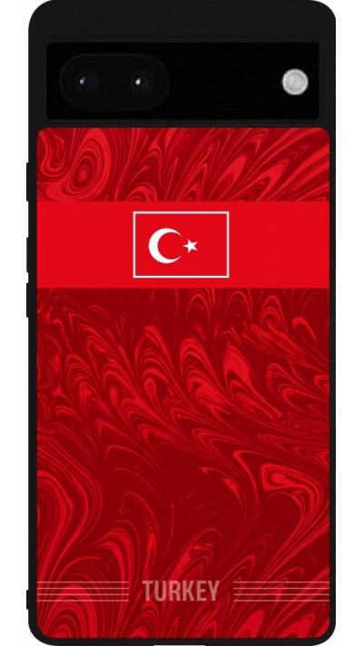 Google Pixel 6a Case Hülle - Silikon schwarz Türkei 2026 personalisierbares Fussballtrikot