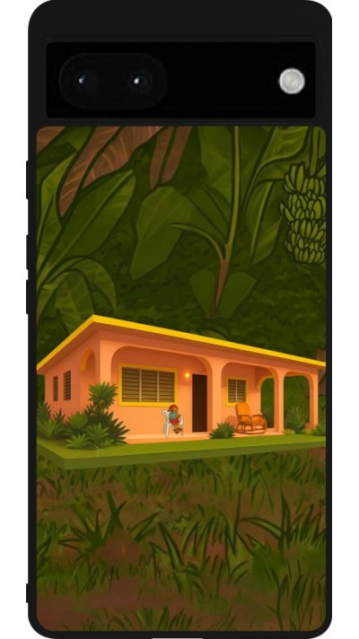 Google Pixel 6a Case Hülle - Silikon schwarz Benitos house DTMF