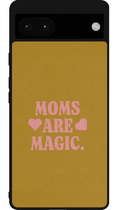 Google Pixel 6a Case Hülle - Silikon schwarz Mom 2026 Are Magic