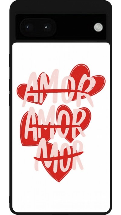 Google Pixel 6a Case Hülle - Silikon schwarz Saint Valentines Day 26 Amor