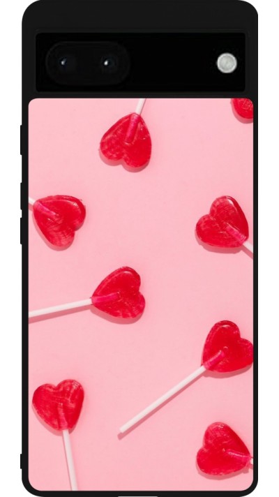 Google Pixel 6a Case Hülle - Silikon schwarz Saint Valentines Day 26 Lollipop