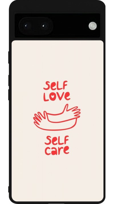 Google Pixel 6a Case Hülle - Silikon schwarz Saint Valentines Day 26 Self love self care