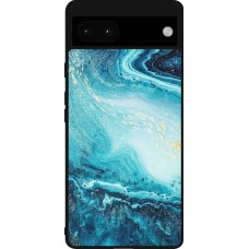 Google Pixel 6a Case Hülle - Silikon schwarz Sea Foam Blue