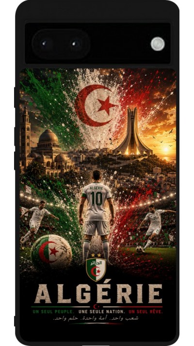 Google Pixel 6a Case Hülle - Silikon schwarz Fussball Algerien splash 2026