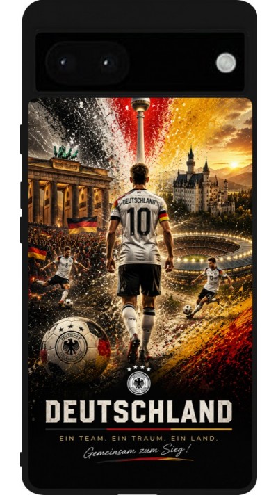 Google Pixel 6a Case Hülle - Silikon schwarz Fussball Deutschland splash 2026