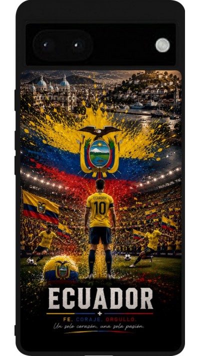 Google Pixel 6a Case Hülle - Silikon schwarz Fussball Ecuador splash 2026