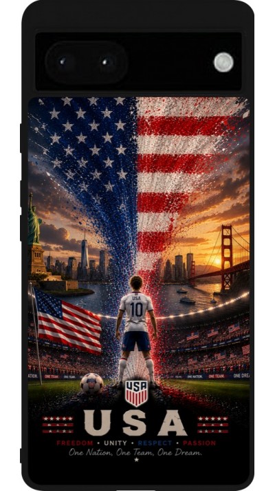 Google Pixel 6a Case Hülle - Silikon schwarz Fussball Vereinigten Staaten splash 2026