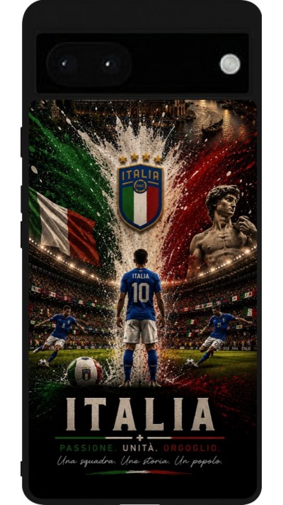Google Pixel 6a Case Hülle - Silikon schwarz Fussball Italien splash 2026