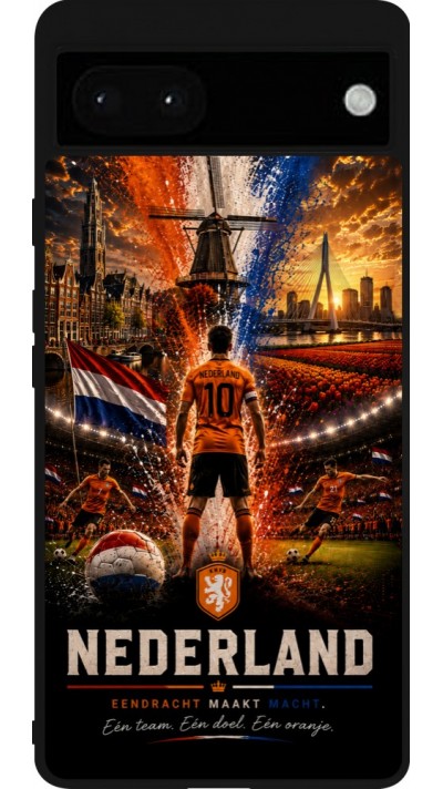 Google Pixel 6a Case Hülle - Silikon schwarz Fussball Niederlande splash 2026