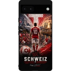 Google Pixel 6a Case Hülle - Silikon schwarz Fussball Schweiz splash 2026