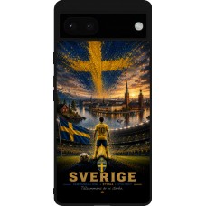 Google Pixel 6a Case Hülle - Silikon schwarz Fussball Schweden splash 2026