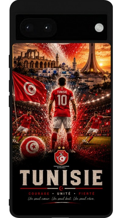 Google Pixel 6a Case Hülle - Silikon schwarz Fussball Tunesien splash 2026