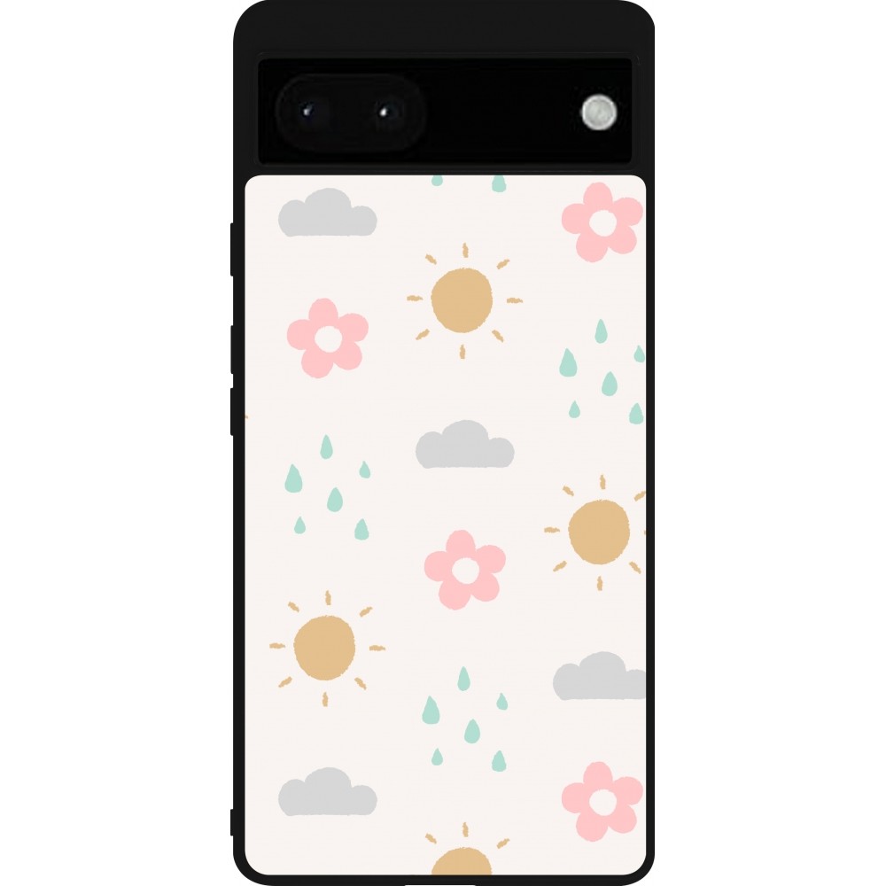 Google Pixel 6a Case Hülle - Silikon schwarz Spring 23 weather