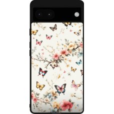 Google Pixel 6a Case Hülle - Silikon schwarz Frühling 25 Leichte Schmetterlinge
