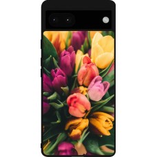 Google Pixel 6a Case Hülle - Silikon schwarz Bouquet of tulips 2026