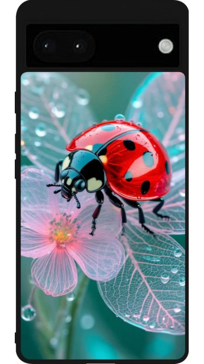 Google Pixel 6a Case Hülle - Silikon schwarz Ladybird in bloom 2026