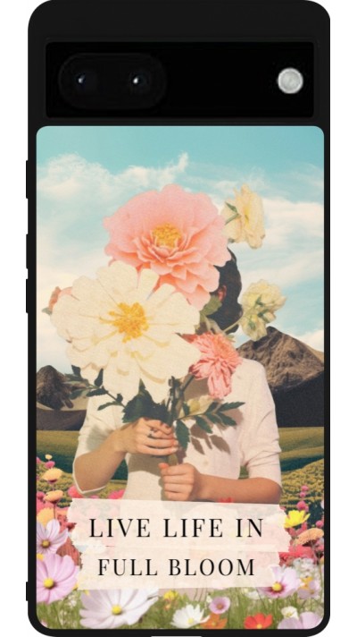 Google Pixel 6a Case Hülle - Silikon schwarz Live life in full moon 2026
