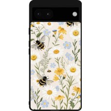 Google Pixel 6a Case Hülle - Silikon schwarz Pattern bees 2026