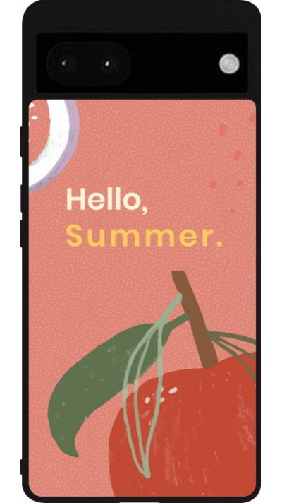 Google Pixel 6a Case Hülle - Silikon schwarz Summer 2025 Hello summer