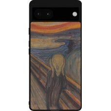 Coque Google Pixel 6a - Silicone rigide noir Tableau art - Le Cri - Edvard Munch
