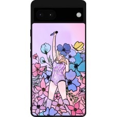 Google Pixel 6a Case Hülle - Silikon schwarz Taylor Swift Sketch - Pink