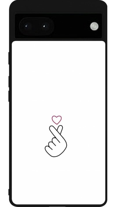 Google Pixel 6a Case Hülle - Silikon schwarz Valentine 2024 heart by Millennials