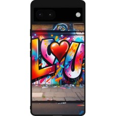 Google Pixel 6a Case Hülle - Silikon schwarz Valentin 2025 Liebe U Tag