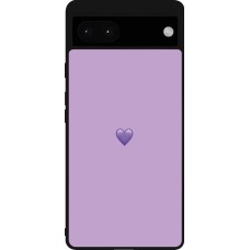 Google Pixel 6a Case Hülle - Silikon schwarz Valentine 2023 purpule single heart