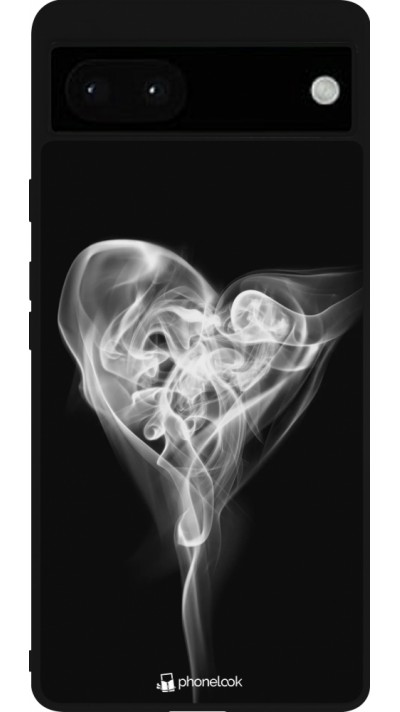 Google Pixel 6a Case Hülle - Silikon schwarz Valentine 2022 Black Smoke