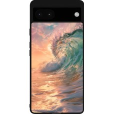 Google Pixel 6a Case Hülle - Silikon schwarz Wave Sunset