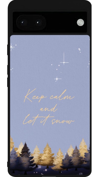 Google Pixel 6a Case Hülle - Silikon schwarz Winter 25 Winter illustration of trees