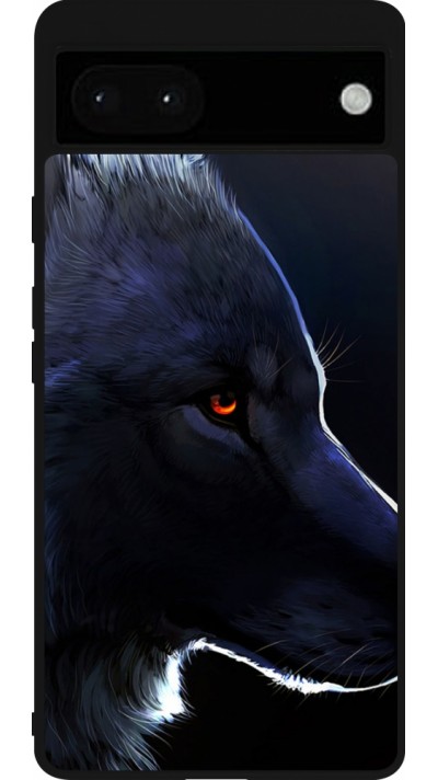 Google Pixel 6a Case Hülle - Silikon schwarz Wolf Shape