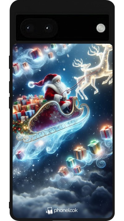 Google Pixel 6a Case Hülle - Silikon schwarz Weihnachten 2023 Verzauberter Weihnachtsmann