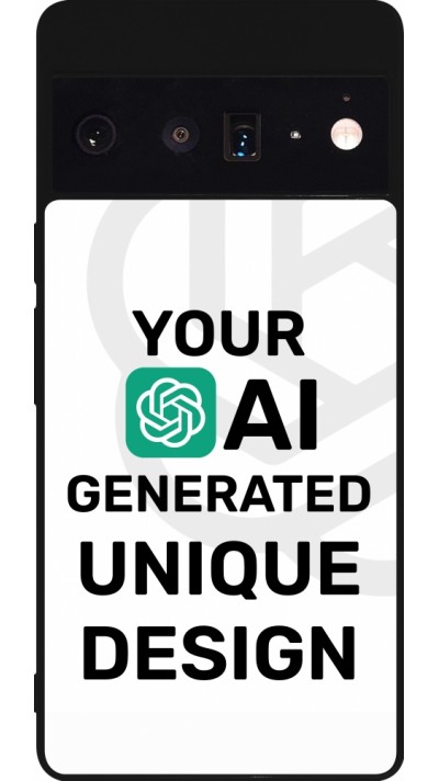 Google Pixel 6 Pro Case Hülle - Silikon schwarz 100% einzigartig erstellt dank Deiner Kreativität und künstlicher Intelligenz (KI)