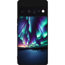Google Pixel 6 Pro Case Hülle - Silikon schwarz Funkelndes Nordlicht