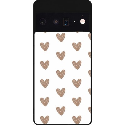 Google Pixel 6 Pro Case Hülle - Silikon schwarz Autumn 2024 brown hearts