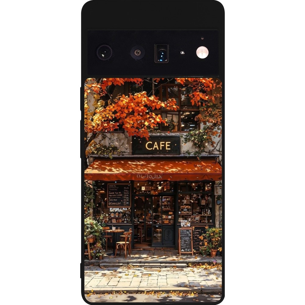Google Pixel 6 Pro Case Hülle - Silikon schwarz Autumn 25 Coffee shop