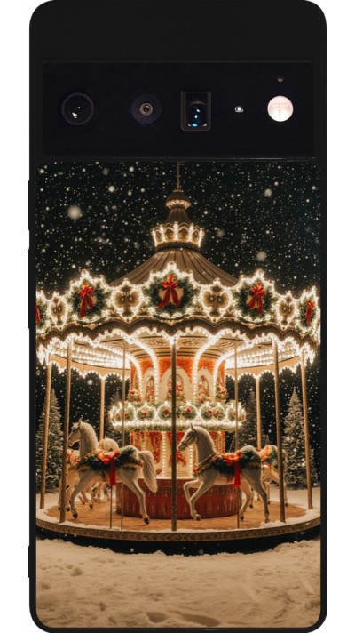 Coque Google Pixel 6 Pro - Silicone rigide noir Christmas 25 Carousel