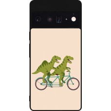 Google Pixel 6 Pro Case Hülle - Silikon schwarz Dinosaurs on bikes 2026