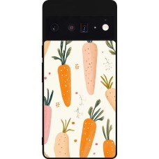 Google Pixel 6 Pro Case Hülle - Silikon schwarz Easter 2026 Illustration carrots